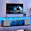 70 Inch LED Gaming Entertainment Center with Large Sliding Drawer & Side Cabinet