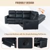 Manual Reclining Home Theater Seating Sofa with Flipped Middle Backrest