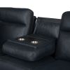 Manual Reclining Home Theater Seating Sofa with Flipped Middle Backrest